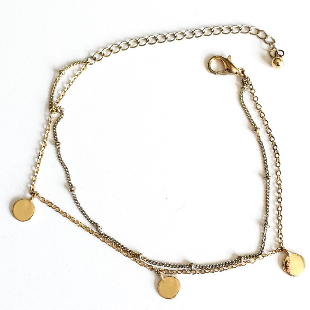 Modern Bohemian Layered Gold Anklet